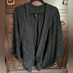 Torrid 1X/2X Black Knit Ruana Kimono Wrap